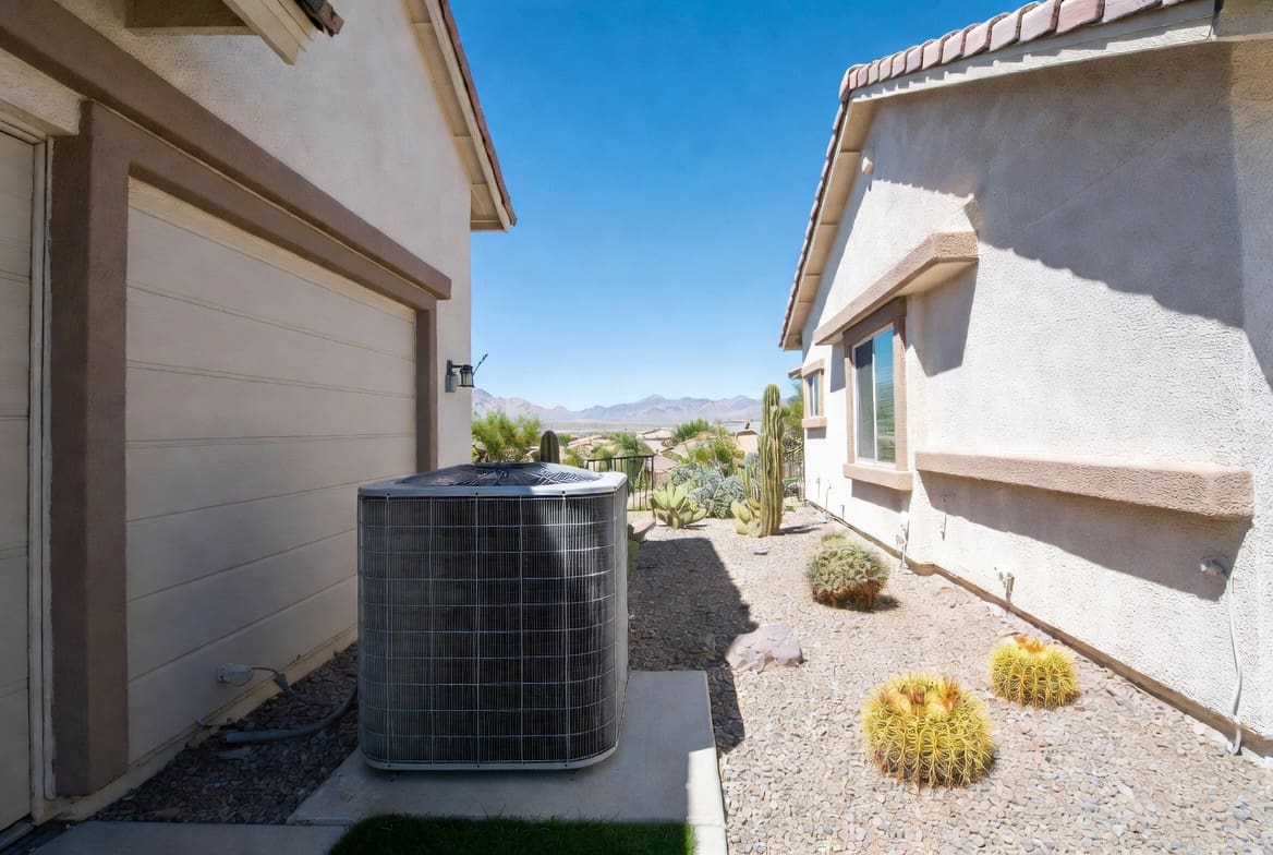 Air conditioning unit at a Nevada home showing the value of equipment breakdown coverage