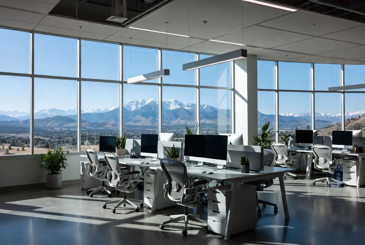 Utah tech office reviewing cyber insurance coverage for AI fraud and source-code leakage