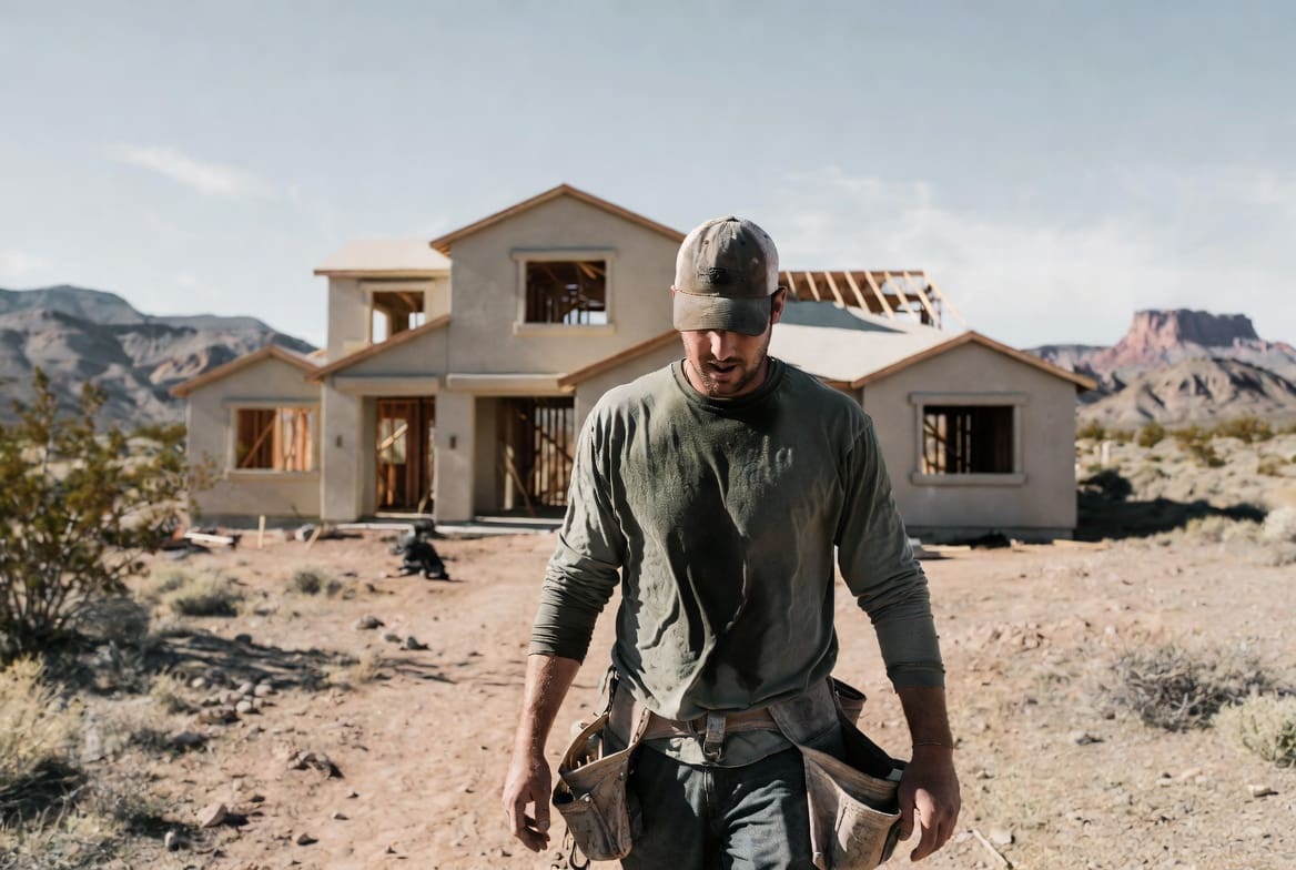 Henderson general contractor insurance review at a desert home construction site in Nevada